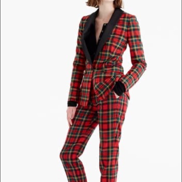 J. Crew Jackets & Blazers - NWT J. Crew Tuxedo Parke Blazer Red Tartan Sz. 4